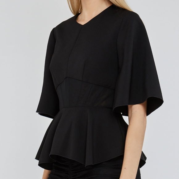 NWT Acler Beasley black peplum top - US 4 / Small - Picture 2 of 7